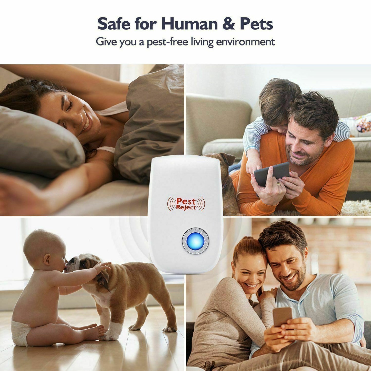 Ultrasonic Pest Repeller with Automatic Frequency Switching for Indoor and Outdoor Use, 800 Sq Ft Coverage