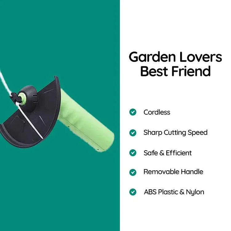 Cordless Grass Cutter with Adjustable Pole and Debris Shield, Lightweight Handheld