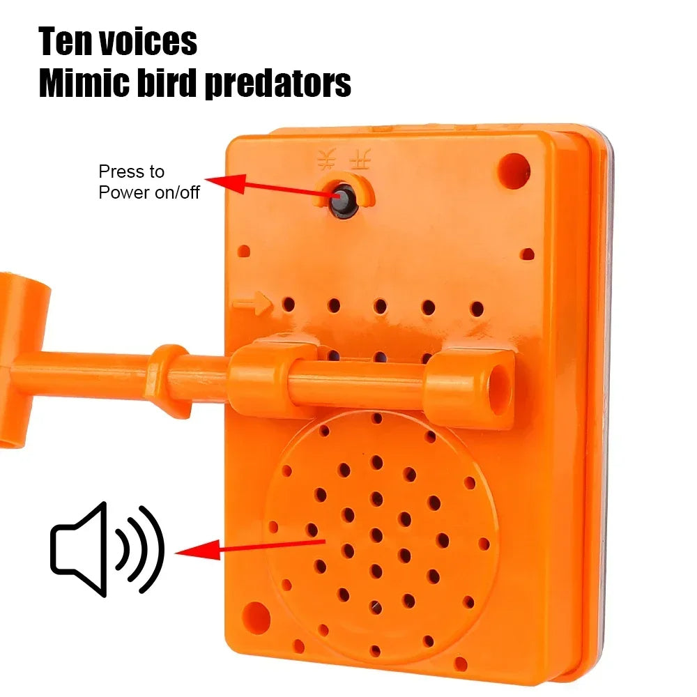 Solar Powered Bird Repeller with Rotating Mirrors and Sound Alerts, Telescopic Pole