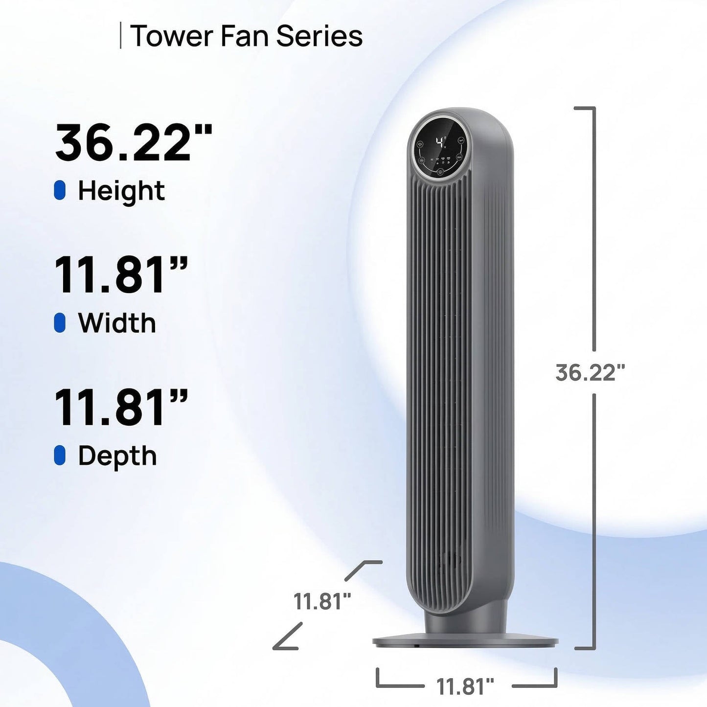 Bladeless Tower Fan with 8 Speed Settings and 90 Degree Oscillation, Ultra Quiet 20 Decibel Operation