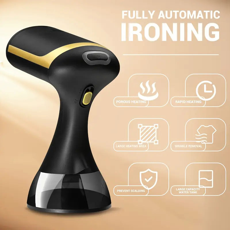 Handheld Garment Steamer with 1500W Power and 30-Second Heatup, Compact Travel Design