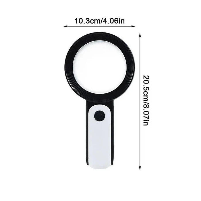 LED Magnifying Glass 30X with 18 Built-in Lights and Adjustable Modes