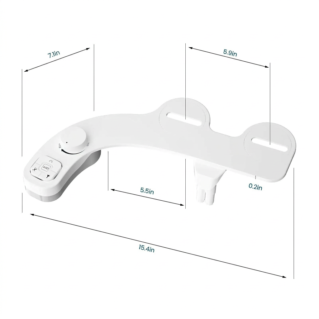 Bidet Attachment with Dual Nozzle Spray and Adjustable Water Pressure