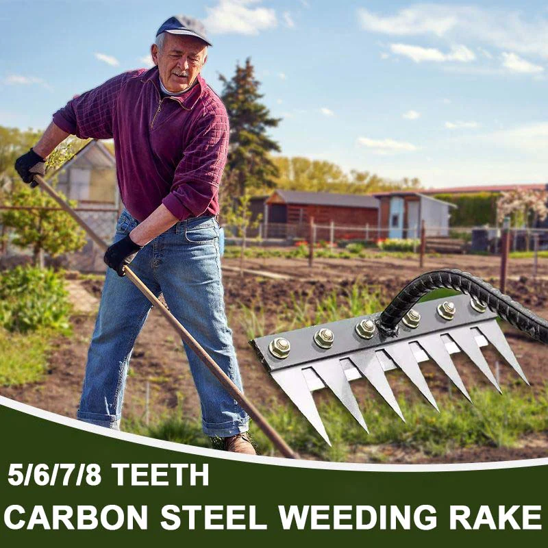 Versatile Handle Rake for Lawn with Detachable Teeth