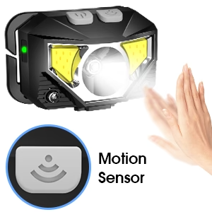 2-Pack Ultra-Bright Led Rechargeable Headlamp Flashlight, Waterproof with Motion Sensor
