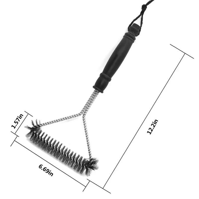 Stainless Steel Barbecue Grill Brush with Long Handle Cleaner