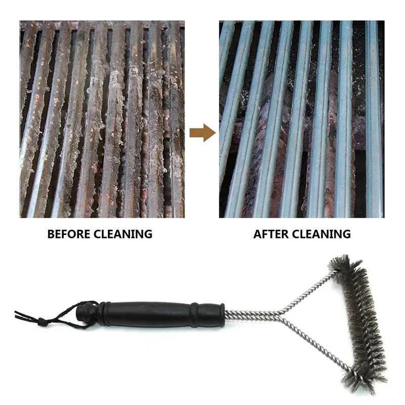 Stainless Steel Barbecue Grill Brush with Long Handle Cleaner
