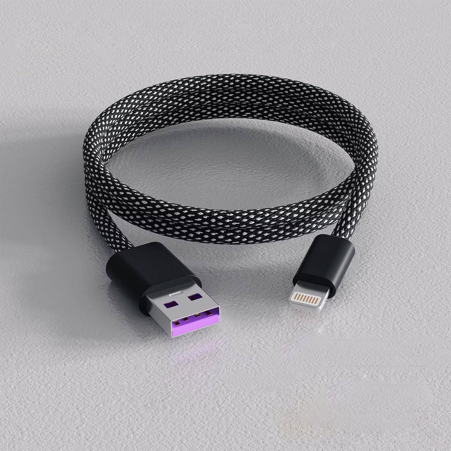 Self-Coiling Charging Cable with Magnetic Tips and Braided Protection, 3.3ft
