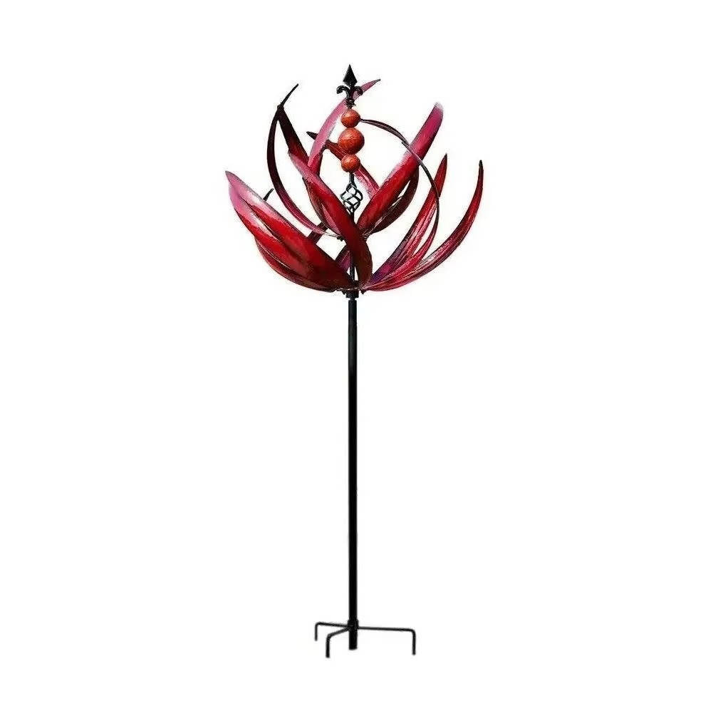 Garden Tulip Wind Spinner with 360-Degree Rotation and Iron Frame