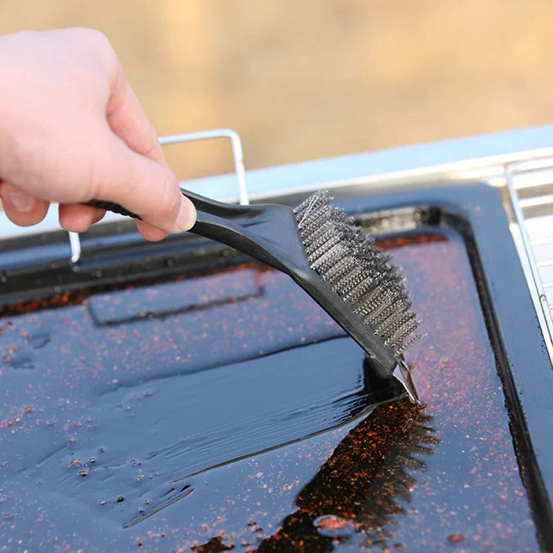 Stainless Steel Wire Bristles Barbecue Grill Cleaning Brush