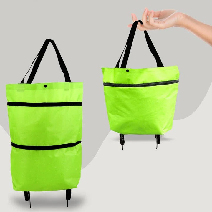 Rolling Foldable Grocery Bag with Extendable Handle