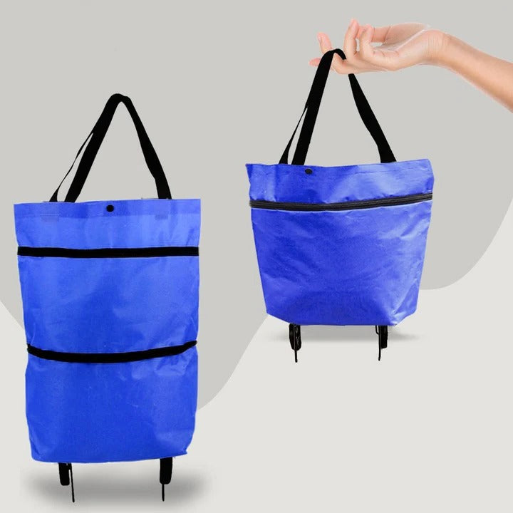 Rolling Foldable Grocery Bag with Extendable Handle