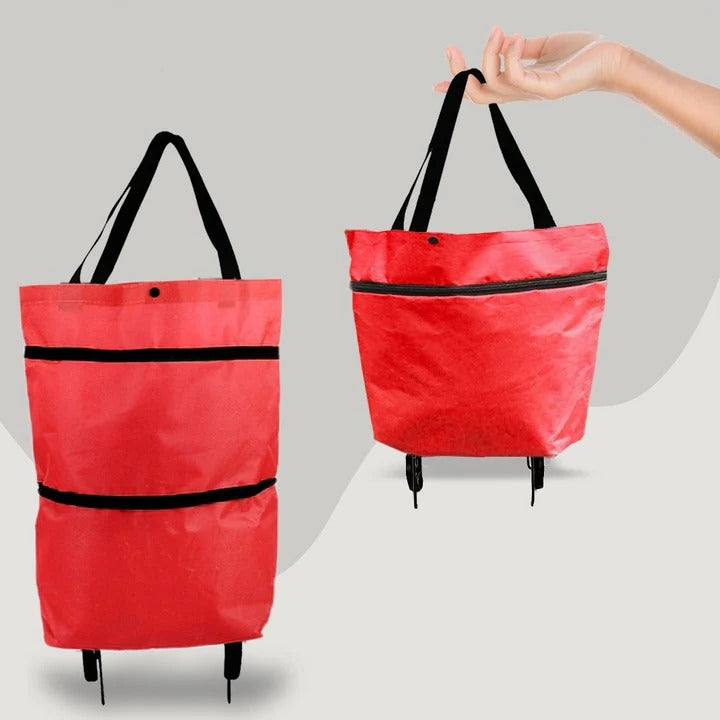 Rolling Foldable Grocery Bag with Extendable Handle