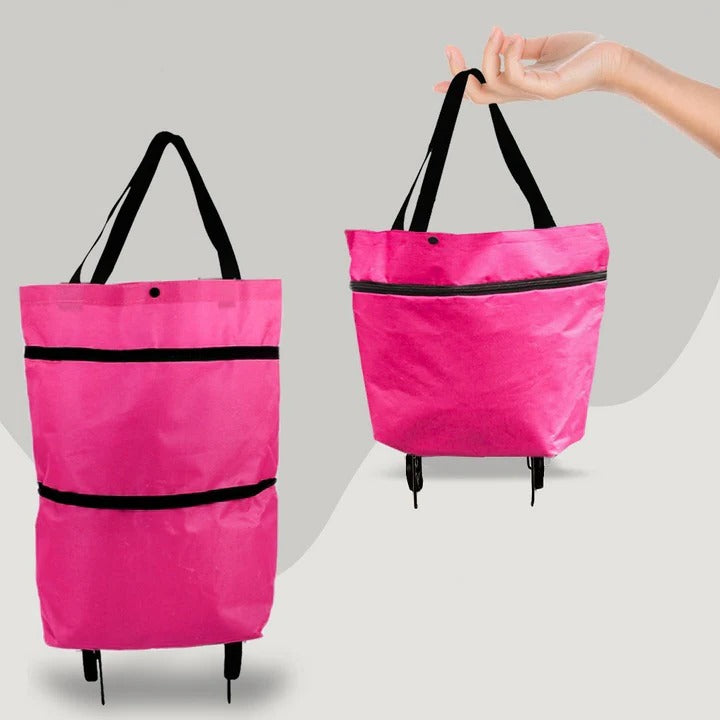 Rolling Foldable Grocery Bag with Extendable Handle