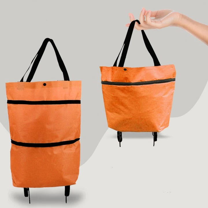 Rolling Foldable Grocery Bag with Extendable Handle