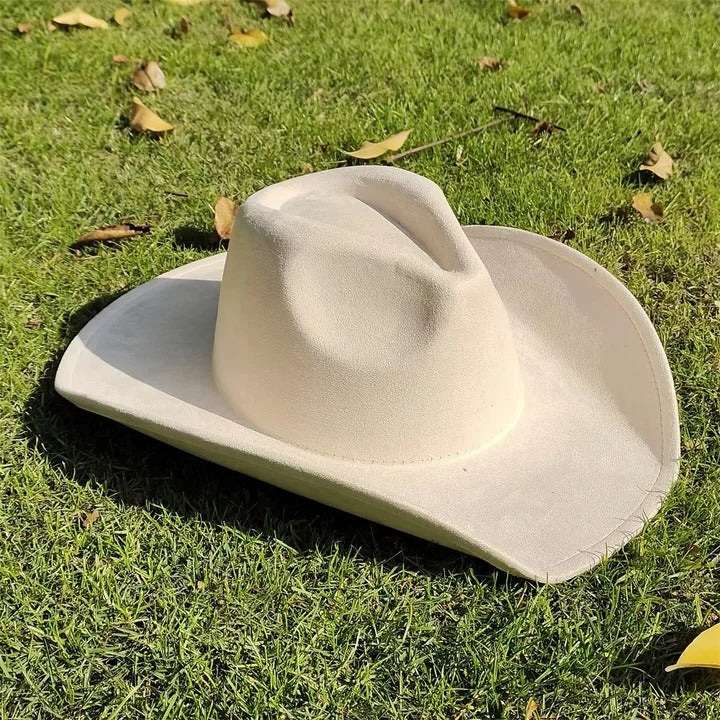 Vintage Suede Cowboy Fedora Hat for Outdoor Wear