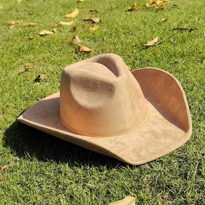 Vintage Suede Cowboy Fedora Hat for Outdoor Wear