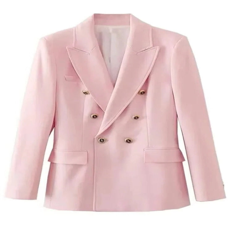 Elegant Women’s V-Neck Blazer with Fitted Silhouette