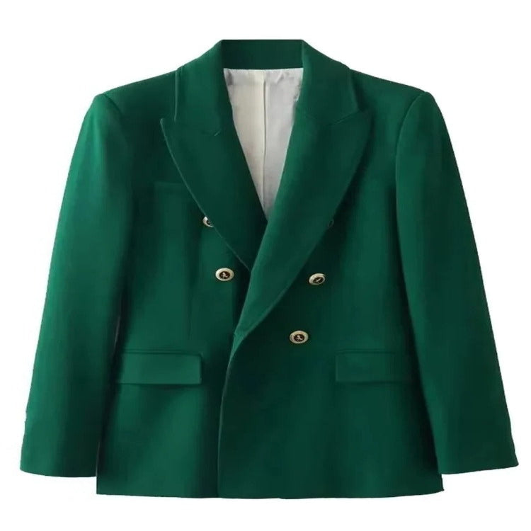Elegant Women’s V-Neck Blazer with Fitted Silhouette