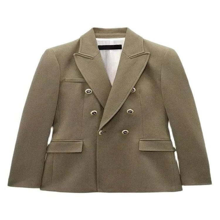 Elegant Women’s V-Neck Blazer with Fitted Silhouette