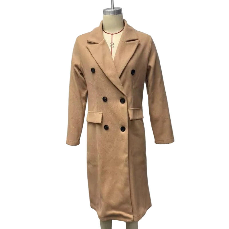 Classic Double-Breasted Coat for Women