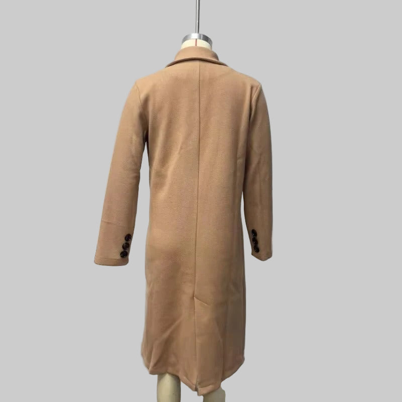 Classic Double-Breasted Coat for Women