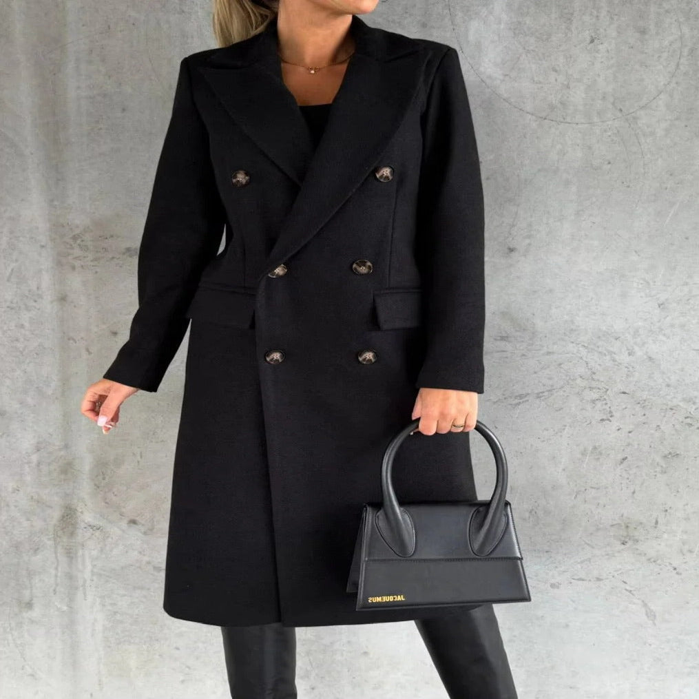 Classic Double-Breasted Coat for Women