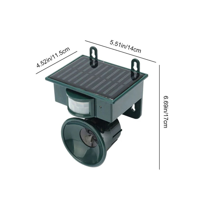 Solar Powered Motion Activated Outdoor Bird Deterrent Device