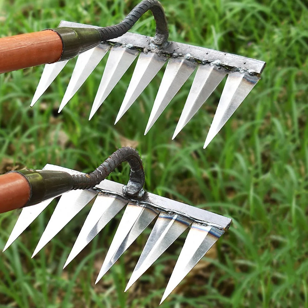 Iron Weeding Rake, Precision Carbon Steel Garden Tool