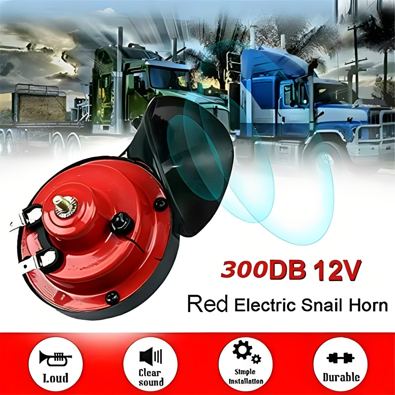 Universal 12V Truck Horn, Compact Loud Design
