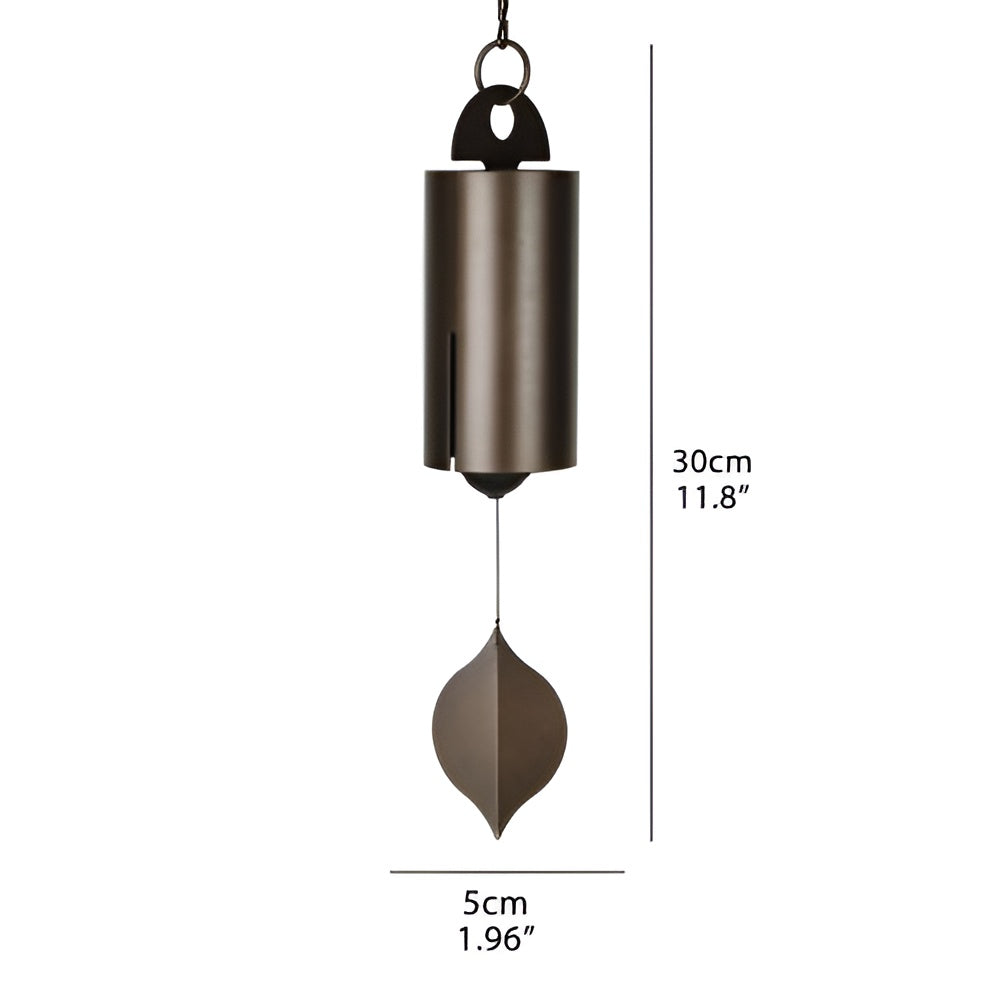 Dual Chamber Wind Bell with Rich Resonant Tones and Ash Wood Clapper