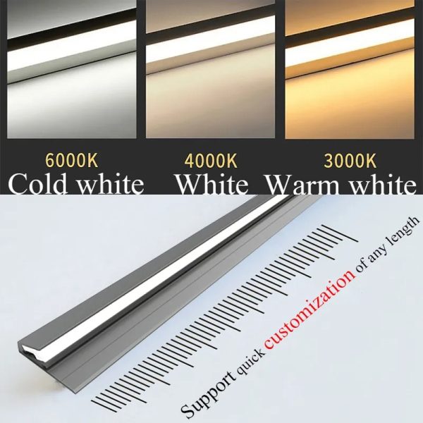 Under Cabinet LED Strip Light with 45-Degree Beam and Customizable Length, Aluminum Housing
