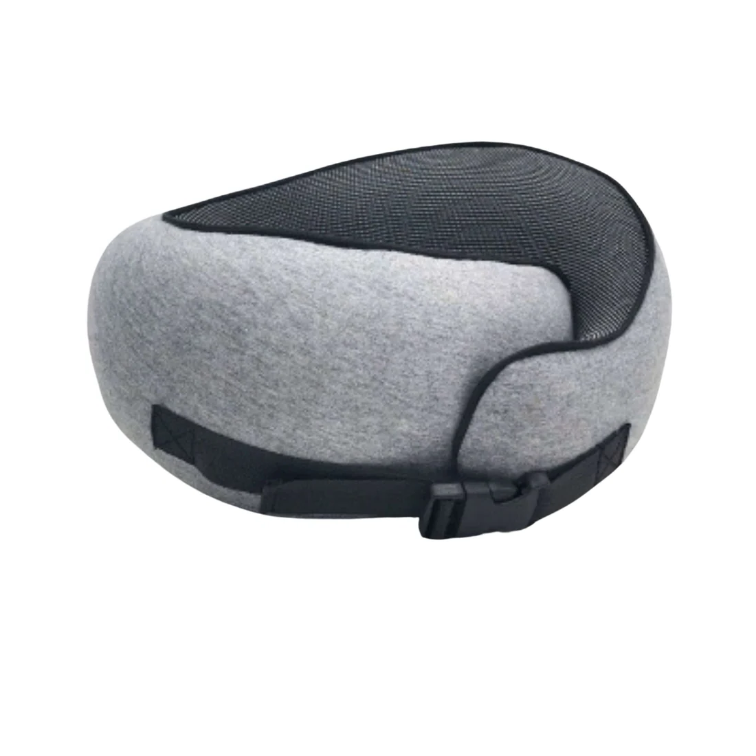 Contoured Neck Pillow with Snap Closure and Sleep Accessories for Travel