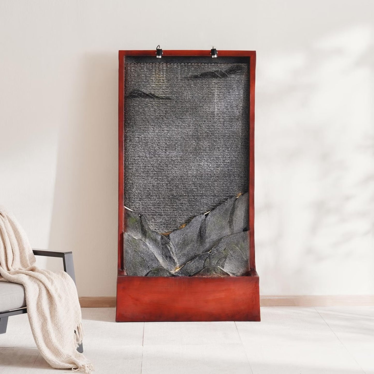 Elarq Tall Water Fountain, Reddish Brown