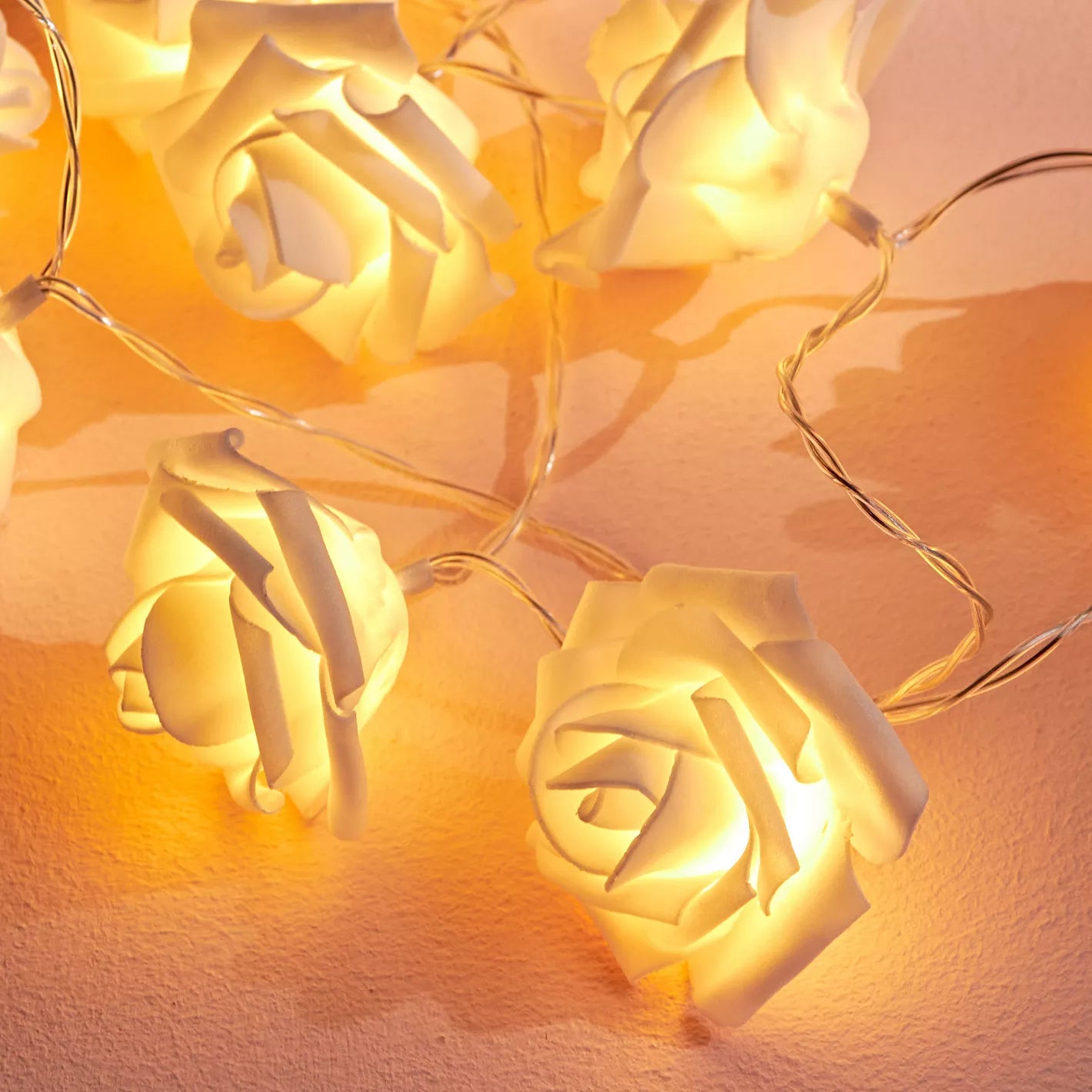 Flora LED Strip Lights with Rose Design for Garden, 165cm