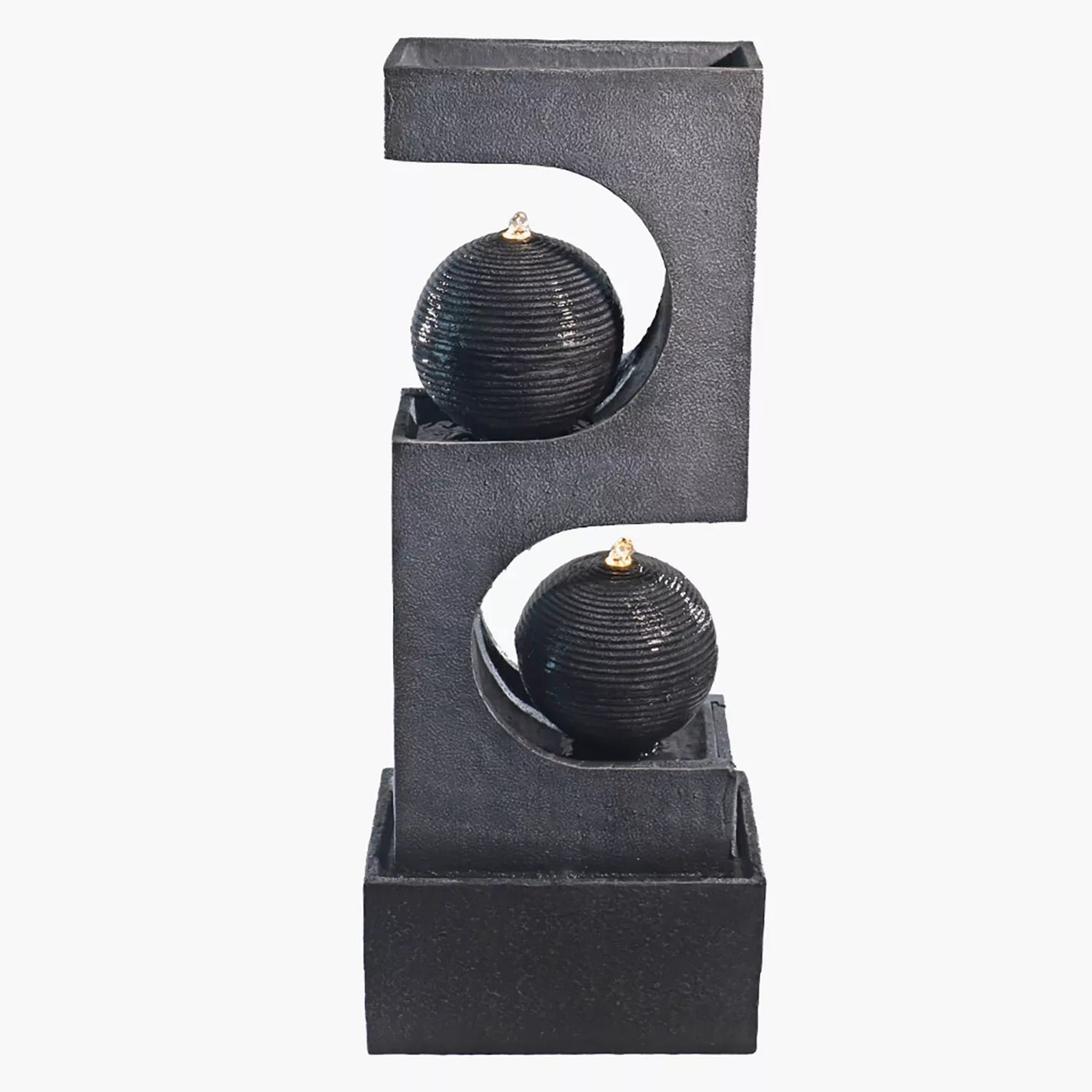 Havo Tall Modern Water Fountain with LED Lights, Black