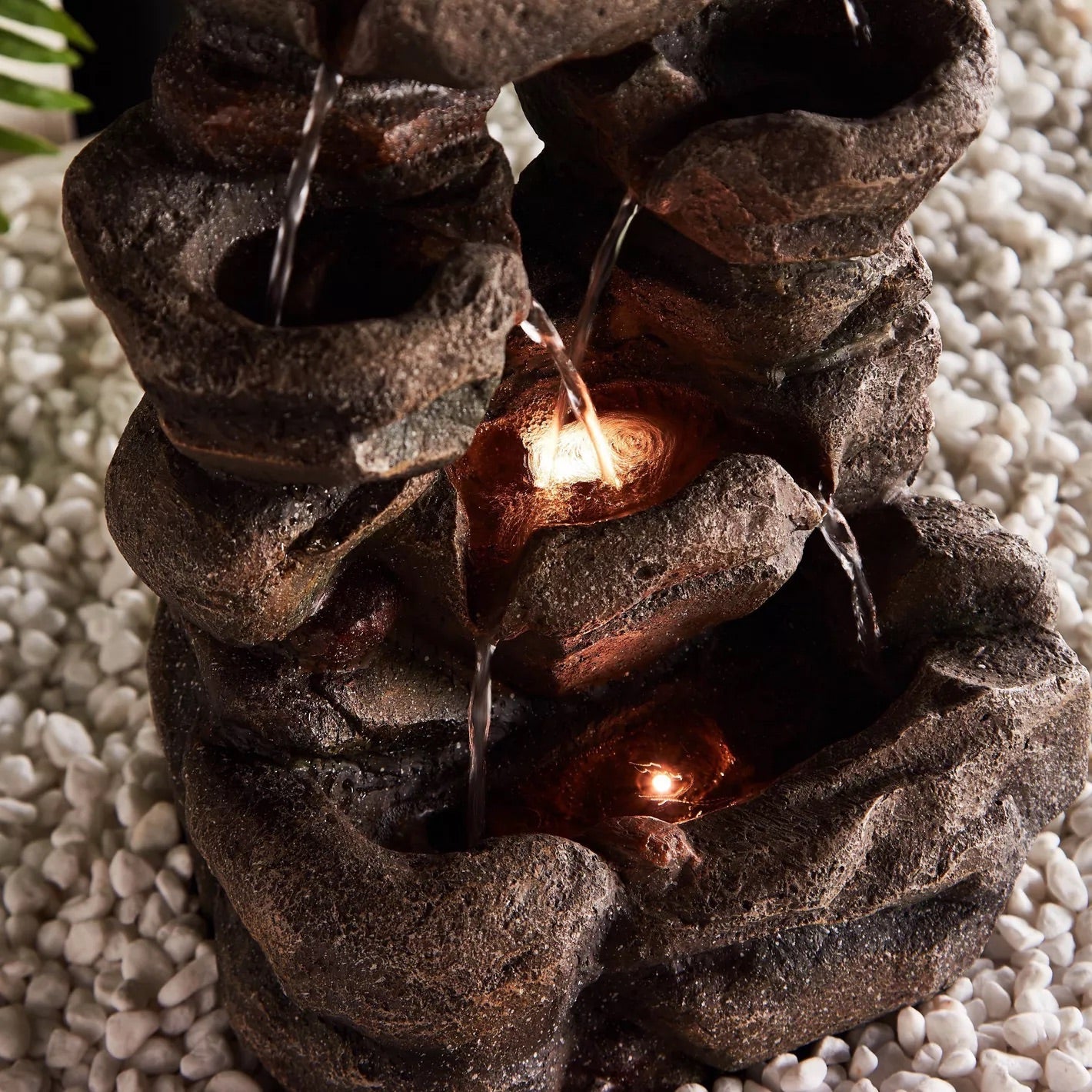 Mizari Mini Stone Water Fountain with LED Lights