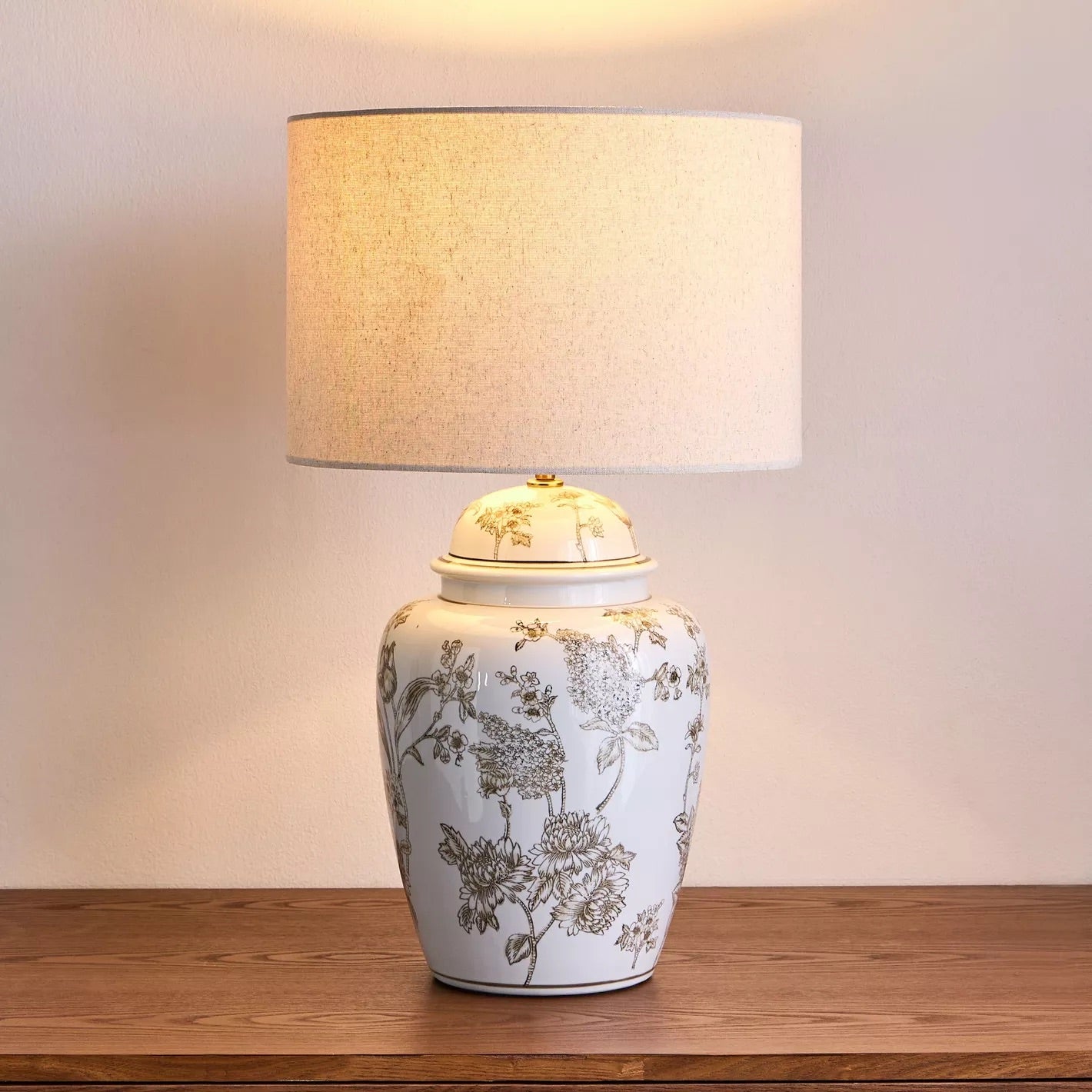 Orelix Ceramic Patterned Table Lamp, 63cm