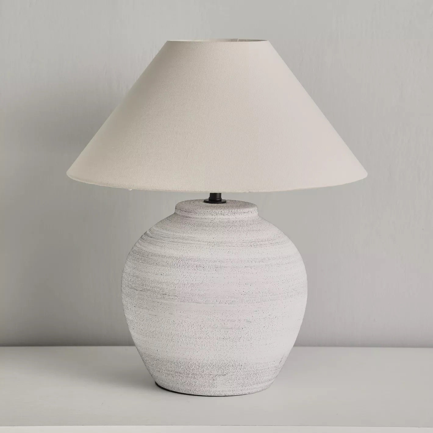 Vela White Ceramic Table Lamp, 44cm