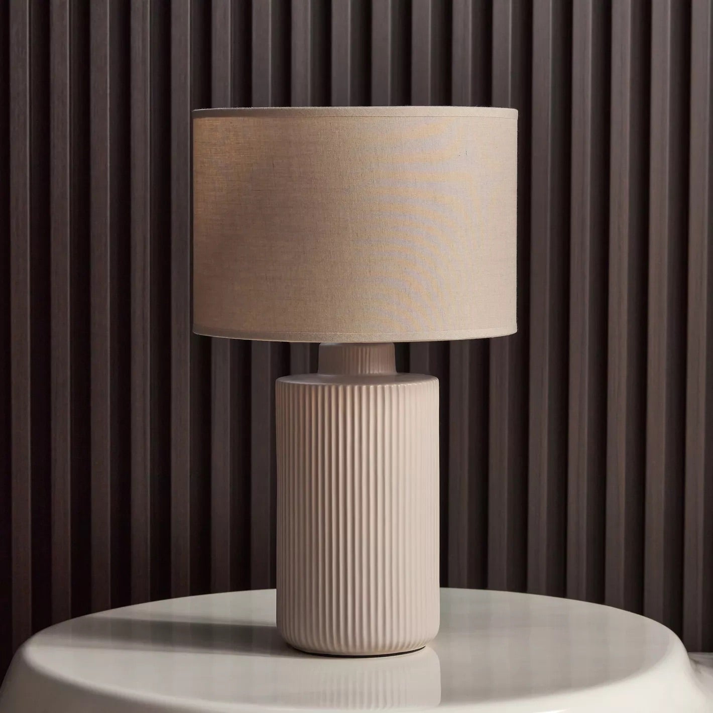 Yuna Ceramic Creamy Table Lamp, 43cm