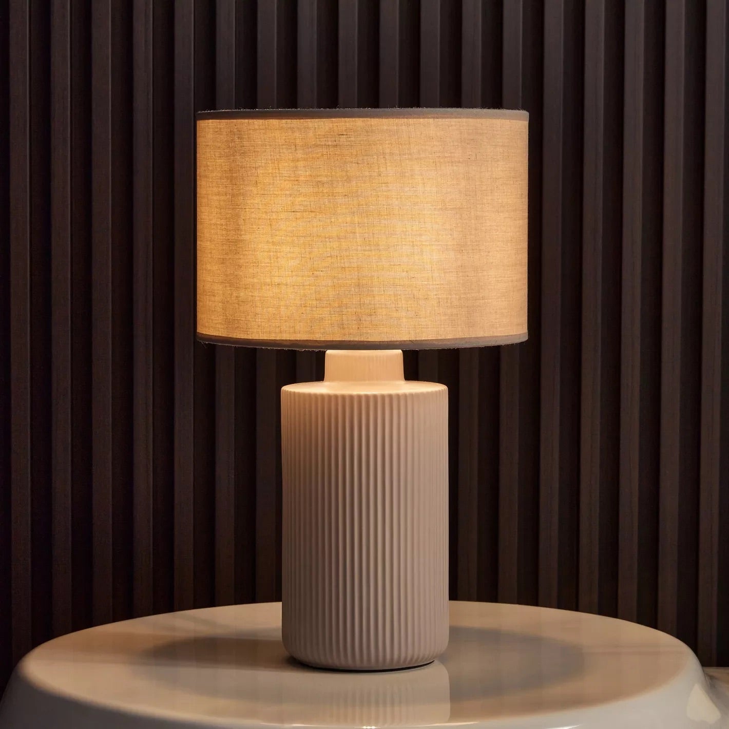 Yuna Ceramic Creamy Table Lamp, 43cm