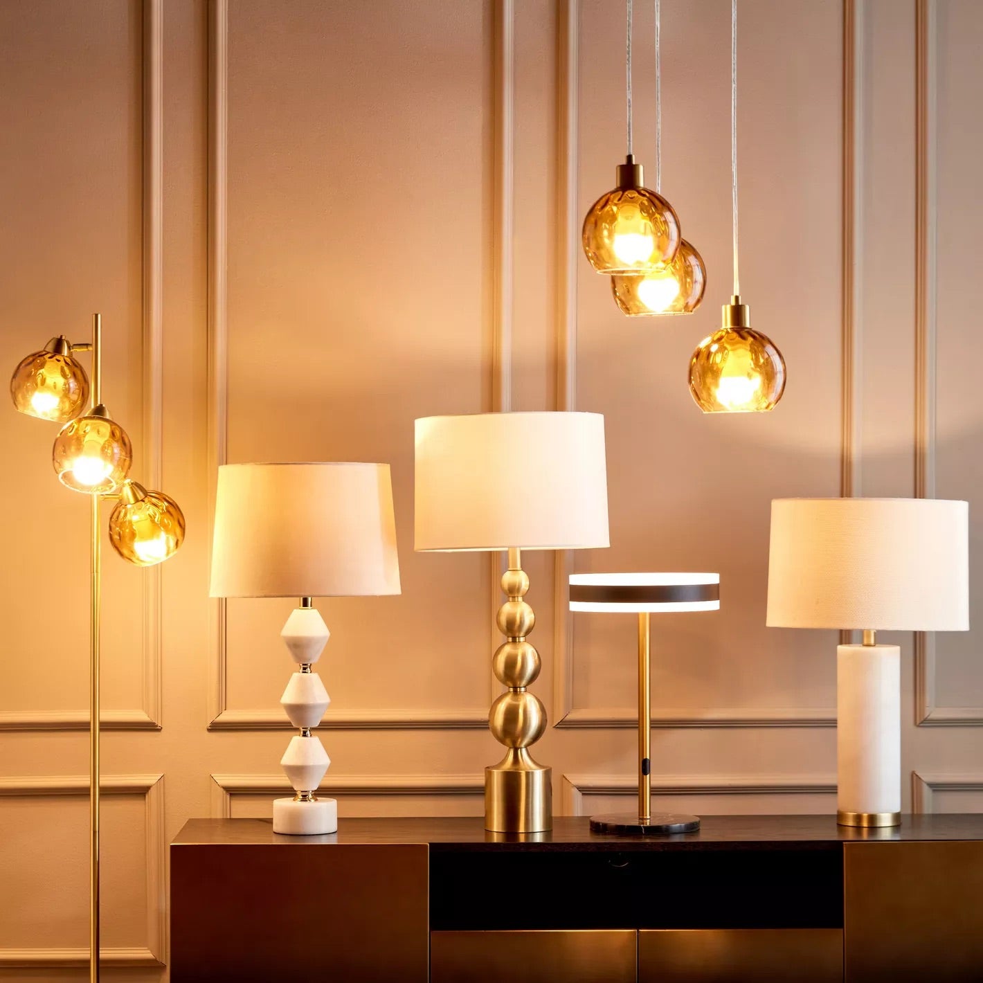 Zelo Marble Table Lamp, 65cm