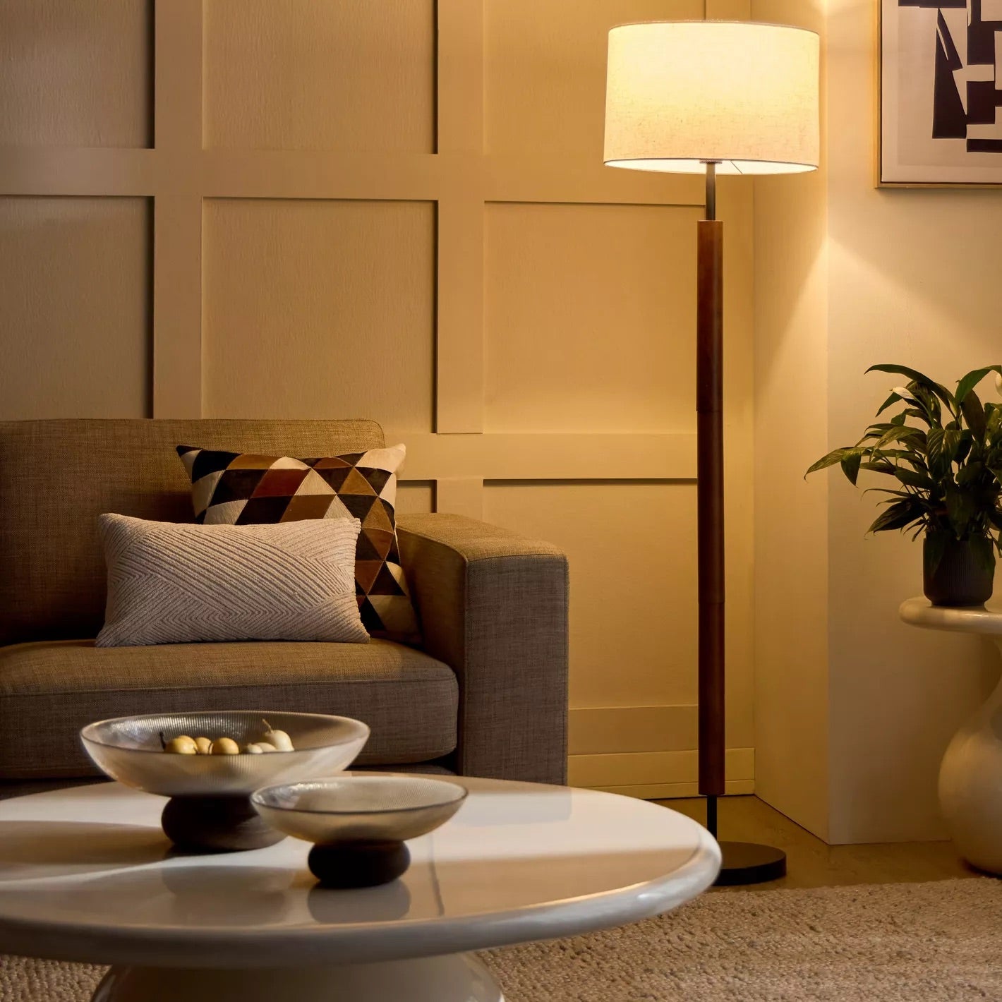 Zufo Brown Wooden Floor Lamp, 158cm