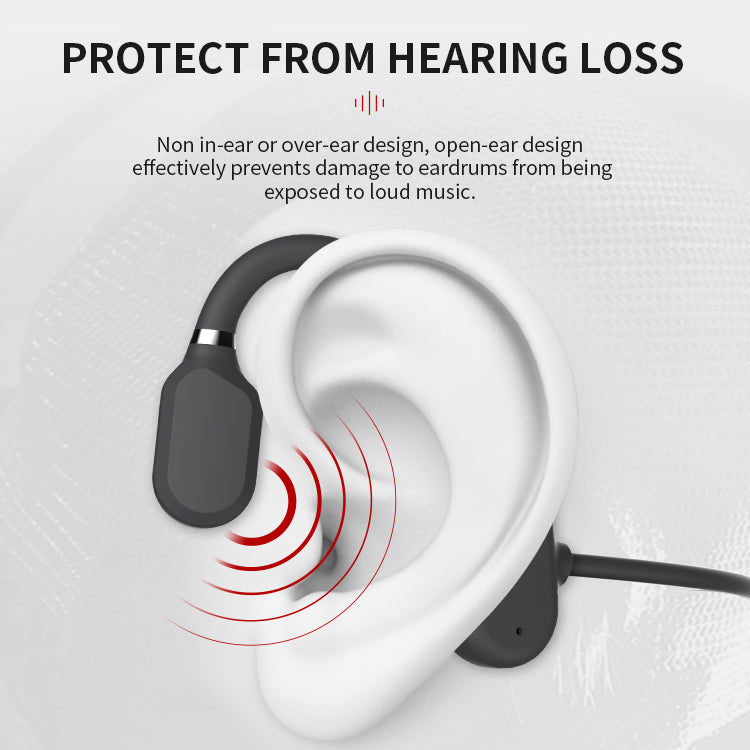 Bone Conduction Headphones with Open Ear Design and Wireless Bluetooth, Sweatproof for Outdoor Sports