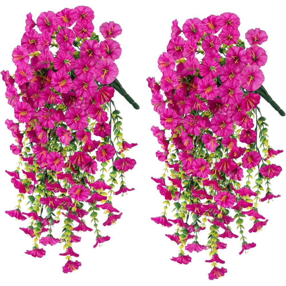 Artificial Morning Glory Vine with UV Resistant Blooms and Flexible Stems, 29.52in