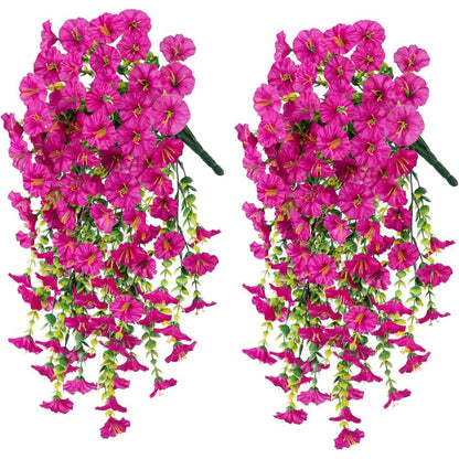Artificial Morning Glory Vine with UV Resistant Blooms and Flexible Stems, 29.52in