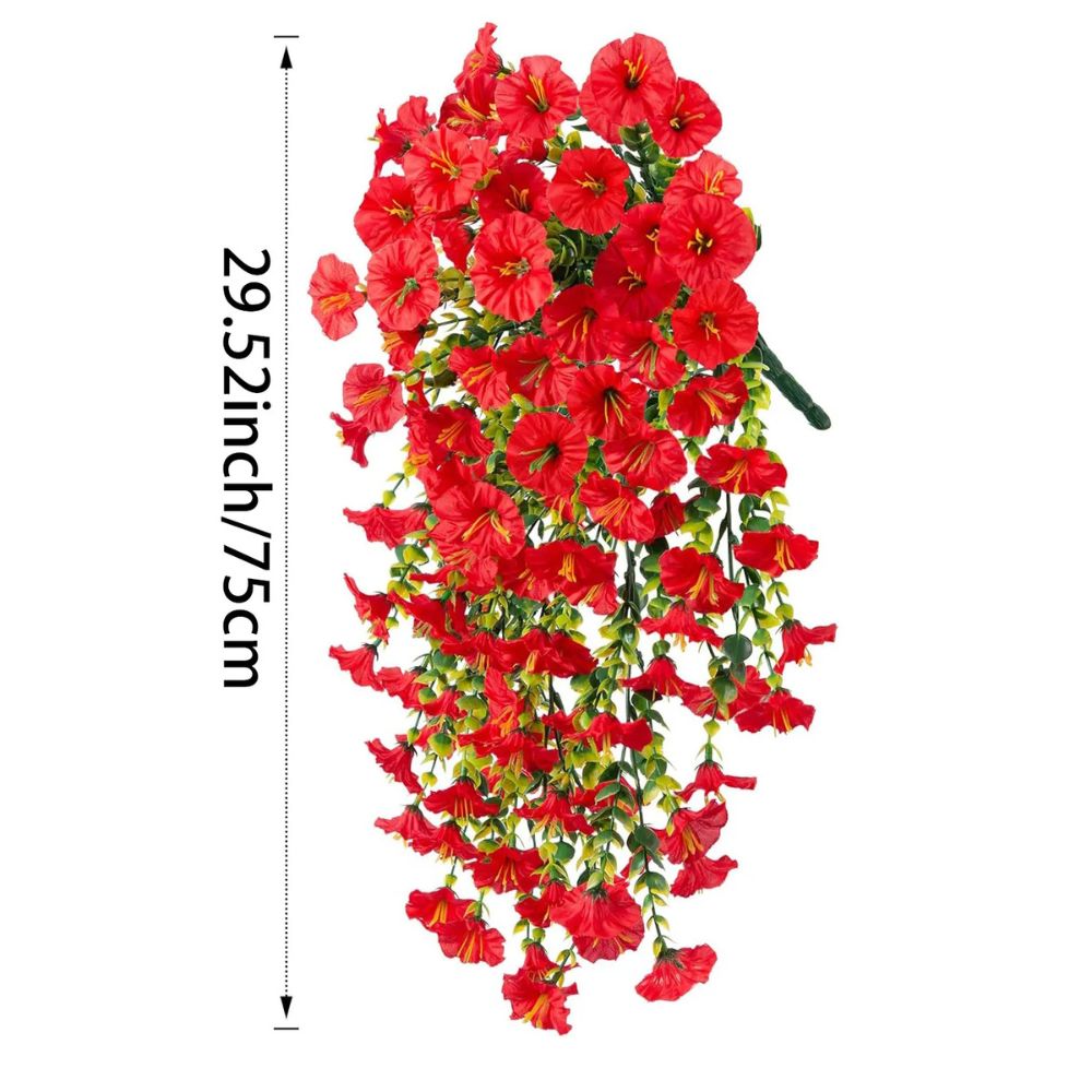 Artificial Morning Glory Vine with UV Resistant Blooms and Flexible Stems, 29.52in