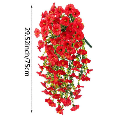 Artificial Morning Glory Vine with UV Resistant Blooms and Flexible Stems, 29.52in