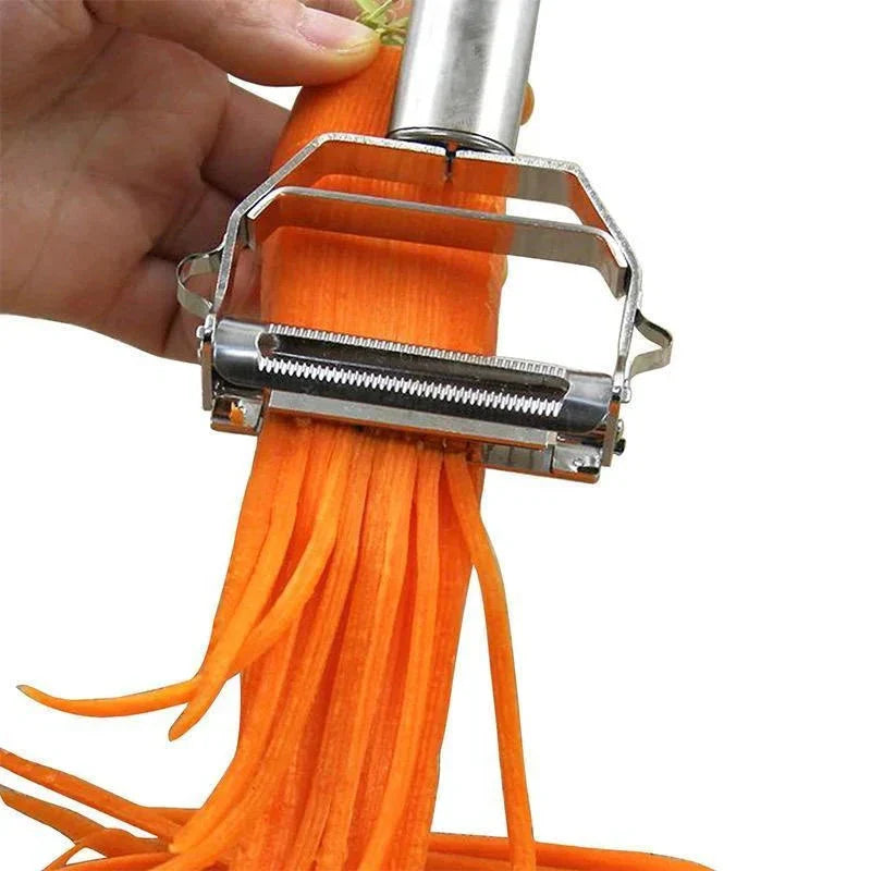 Stainless Steel Vegetable Peeler with Julienne Blade and Dual Cutting Functions