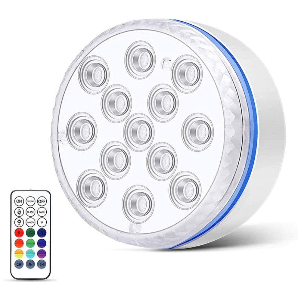 Submersible LED Pool Light with Remote Control and Multiple Colors